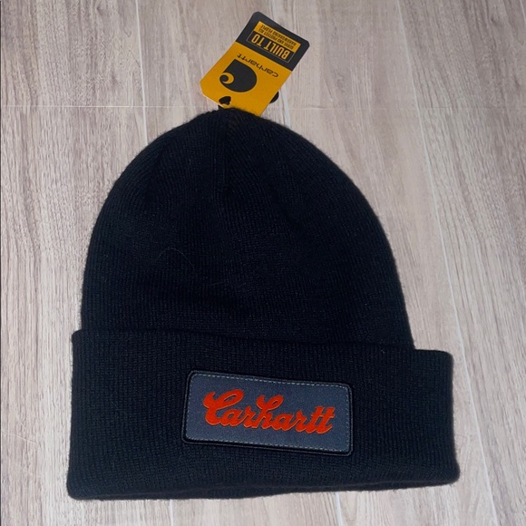 Carhartt Other - Carhartt Black Knit Hat with Red Logo